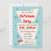 Flamingo Santa Blue Einladung Portrait (Rückseite)