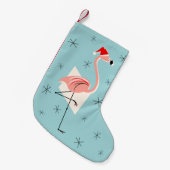 Flamingo Santa Blue Strumpf einseitig Kleiner Weihnachtsstrumpf (Vorderansicht (hängend))