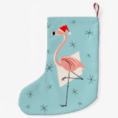 Flamingo Santa Blue Strumpf Kleiner Weihnachtsstrumpf (Rückseite)