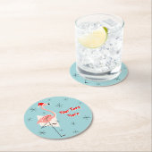 Flamingo Santa Blue Text Untersetzer rund um Flami (Vor Ort)