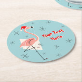 Flamingo Santa Blue Text Untersetzer rund um Flami (Angewinkelt)