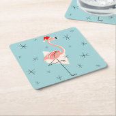 Flamingo Santa Blue Untersetzer Platz (angewinkelt)