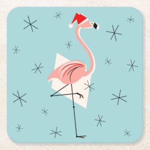 Flamingo Santa Blue Untersetzer Platz