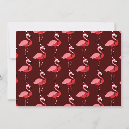 Flamingo Santa Burgundy Foto Weihnachten (Rückseite)