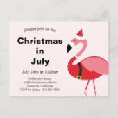 Flamingo Santa Christmas im Juli Einladungspostkarte (Vorderseite)