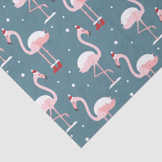 Flamingo Santa Claus Pattern Seidenpapier (Detail)