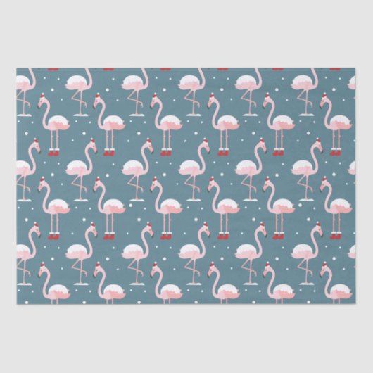 Flamingo Santa Claus Pattern Seidenpapier (Vorderseite)