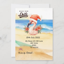 Flamingo Santa Claus Weihnachten im Juli Einladung
