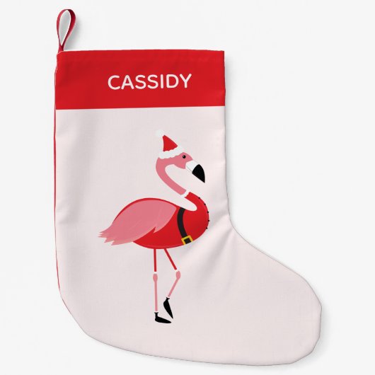 Flamingo Santa Fun Animal Kleiner Weihnachtsstrumpf (Vorderseite)