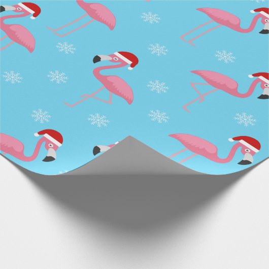Flamingo Santa Geschenkpapier (Ecke)