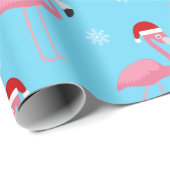 Flamingo Santa Geschenkpapier (Rolleneckpunkt)