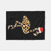Flamingo Santa Hat Family Matching Christmas Leopa Fleecedecke (Vorderseite (Horizontal))