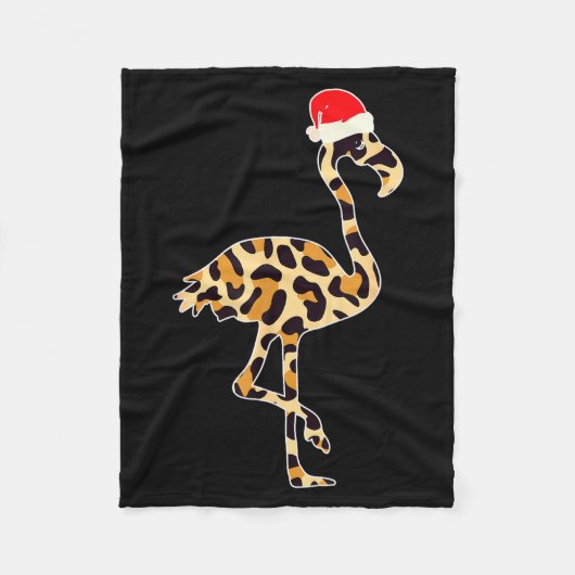 Flamingo Santa Hat Family Matching Christmas Leopa Fleecedecke (Vorderseite)