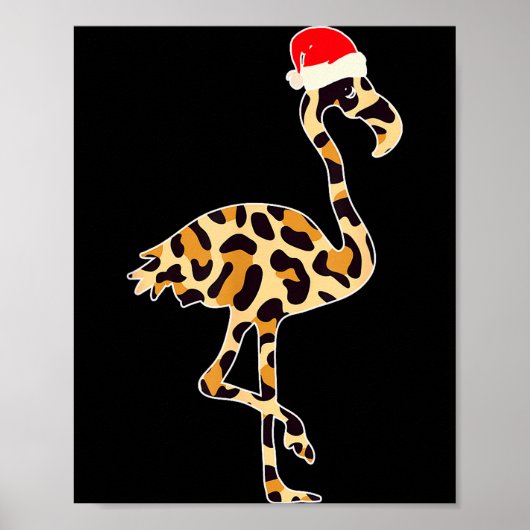 Flamingo Santa Hat Family Matching Christmas Leopa Poster (Vorne)