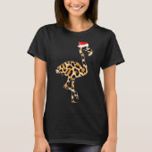 Flamingo Santa Hat Family Matching Christmas Leopa T-Shirt (Vorderseite)