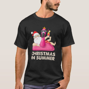 Flamingo Santa Hawaii Sonnenbrille Weihnachten im T-Shirt