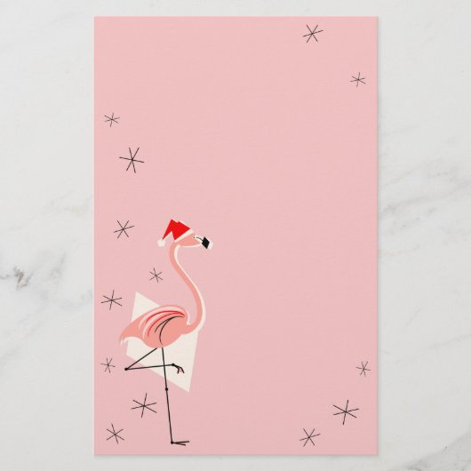 Flamingo Santa Pink Briefpapier (Vorderseite)