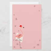 Flamingo Santa Pink Briefpapier (Vorne/Hinten)