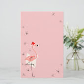 Flamingo Santa Pink Briefpapier (Stehend Vorderseite)