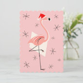 Flamingo Santa Pink Einladung Portrait (Stehend Vorderseite)