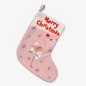 Flamingo Santa Pink Frohe Weihnachten einseitig Kleiner Weihnachtsstrumpf (Vorderansicht (hängend))