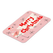 Flamingo Santa Pink Frohe Weihnachten flexibel Magnet (Linke Seite)