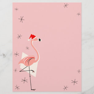Flamingo Santa Pink Letterhead
