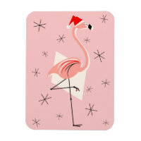 Flamingo Santa Pink Magnet flexibles Portrait