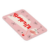 Flamingo Santa Pink Name flexibel Magnet (Rechte Seite)
