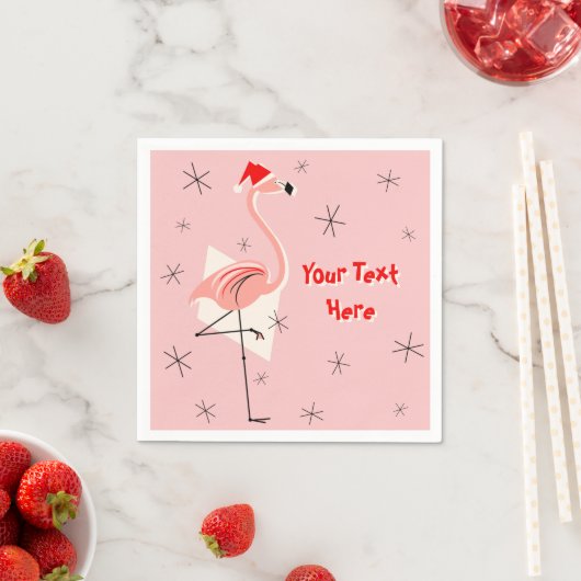 Flamingo Santa Pink Papierserviette (Beispiel)