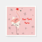 Flamingo Santa Pink Papierserviette (Vorderseite)