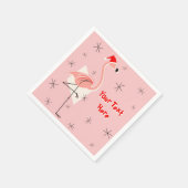 Flamingo Santa Pink Papierserviette (Ecke)