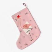 Flamingo Santa Pink Strumpf Kleiner Weihnachtsstrumpf (Rückseite (Hängend))