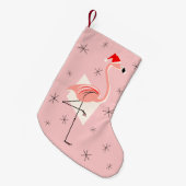 Flamingo Santa Pink Strumpf Kleiner Weihnachtsstrumpf (Vorderansicht (hängend))