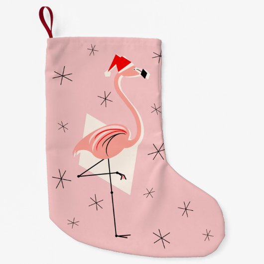 Flamingo Santa Pink Strumpf Kleiner Weihnachtsstrumpf (Vorderseite)