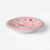 Flamingo Santa Pink Text Pappteller (Gewinkelt)