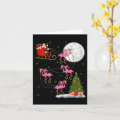 Flamingo Santa Sleigh Flying Funny Magical Christm Karte (Gelbe Blume)