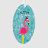 Flamingo Santa Turquoise Tropical Weihnachten Ornament (Vorderseite)