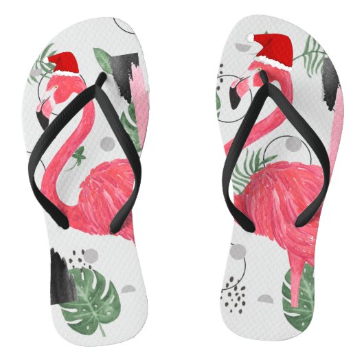 Flamingo Santa, Weihnachten im Juli, Weihnachtsman Badesandalen (Fußbett)