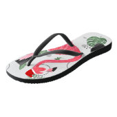 Flamingo Santa, Weihnachten im Juli, Weihnachtsman Badesandalen (Schrägansicht)