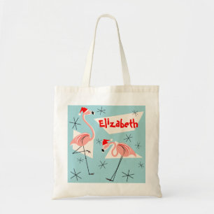 Flamingo Santas Blauer Name Tasche