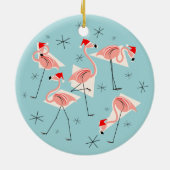 Flamingo Santas Blauer Ornament (Hinten)