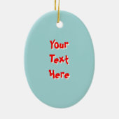 Flamingo Santas Blauer Text Ornament Oval (Hinten)