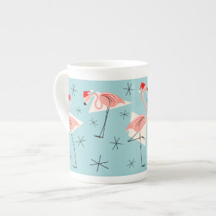 Flamingo Santas Blue bone China Porzellantasse