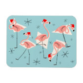 Flamingo Santas Blue Magnet flexibel (Horizontal)