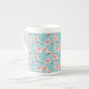 Flamingo Santas Blue Multi bone China Porzellantasse