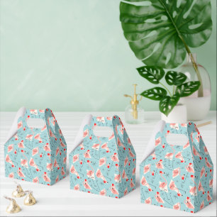 Flamingo Santas Blue Multi Gable Geschenkschachtel