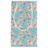Flamingo Santas Blue Multi Geschenktasche klein Kleine Geschenktüte (Vorderseite)