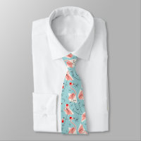 Flamingo Santas Blue Multi Krawatte