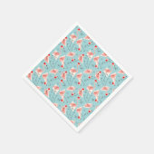 Flamingo Santas Blue Multi Papier Serviette (Ecke)